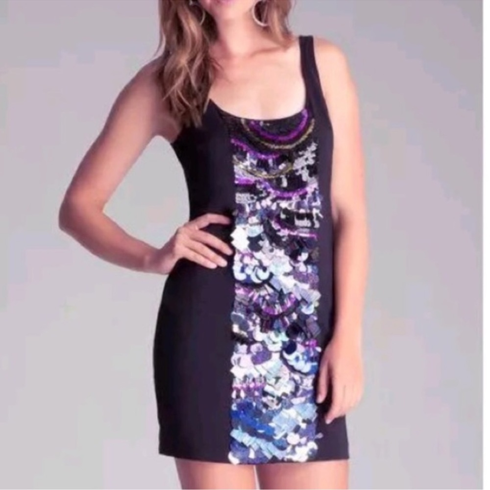 BEBE Embellished Shift Dress